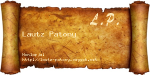 Lautz Patony névjegykártya